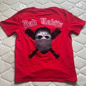 Men's Red Graphic Crew Neck T-Shirt - Casual Everyday Wear